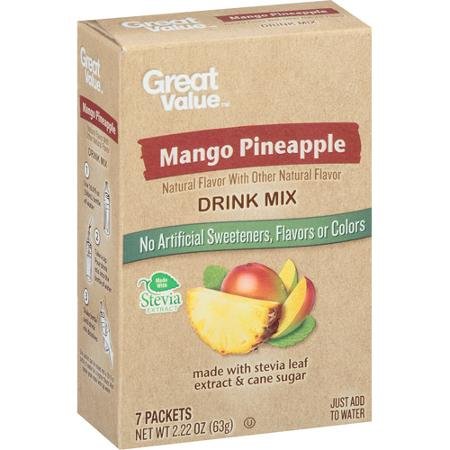 0078742047188 - GREAT VALUE MANGO PINEAPPLE DRINK MIX, 7 COUNT, 2.22 OZ (PACK 4)