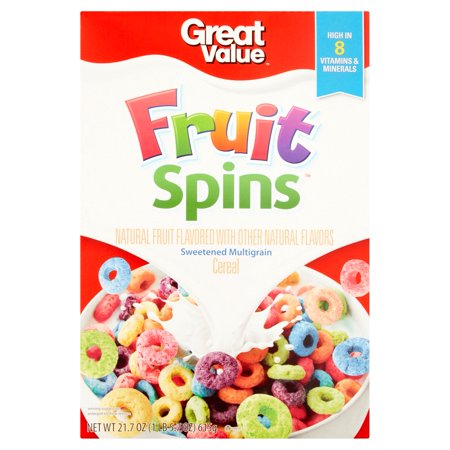 0078742128481 - GREAT VALUE FRUIT SPINS SWEETENED MULTIGRAIN CEREAL, 21.7 OZ