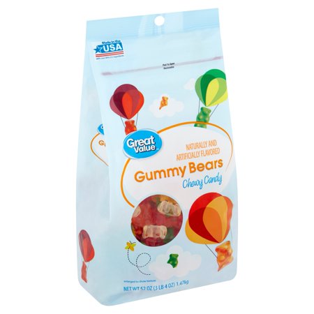 0078742162805 - GREAT VALUE GUMMY BEARS CHEWY CANDY, 52 OZ