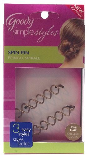 0787461014806 - GOODY SIMPLE STYLES SPIN PIN FOR LIGHT HAIR 3 EASY STYLES 2 PINS BY GOODY