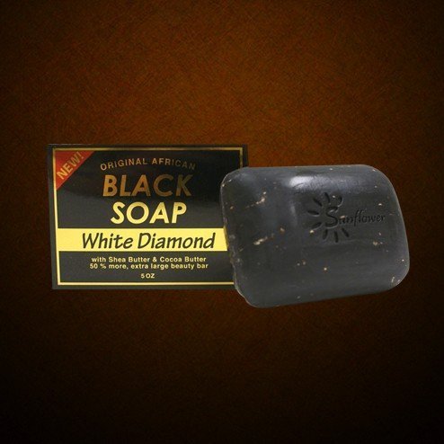0787461547434 - SUNFLOWER COSMETICS BLACK SOAP (WHITE DIAMOND) - 5 OZ.