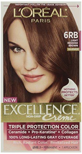 0787461780763 - L'OREAL EXCELLENCE #6RB LIGHT RED BROWN HAIR COLOR, 1 CT