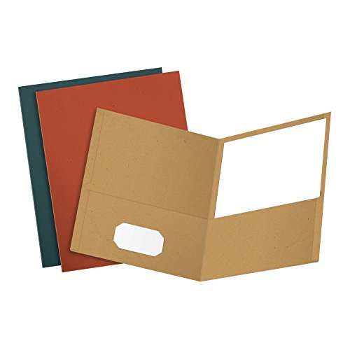 0787463908295 - EARTHWISE BY OXFORD TWIN POCKET FOLDERS, LETTER SIZE, ASSORTED COLORS, 25 PER BOX BY OXFORD