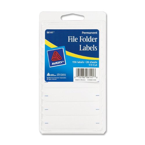 0787543725040 - AVERY FILE FOLDER LABELS, 2.75 X 0.625 INCHES, WHITE, PACK OF 156