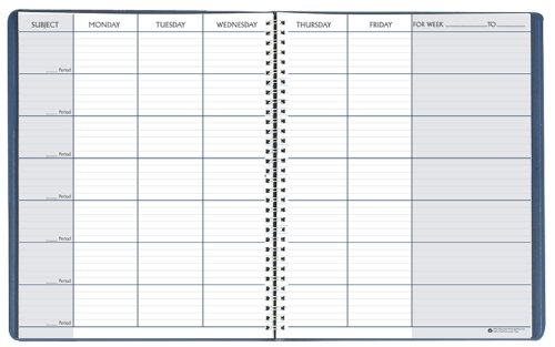 0787543725569 - HOUSE OF DOOLITTLE TEACHERS PLANNER WITH SEATING CHART, 7 PERIODS, AND RECORDS, 8.5 X 11 INCHES BLUE LEATHERETTE (HOD50907)