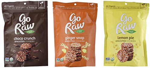 0787637475523 - GO RAW ORGANIC GLUTEN-FREE SPROUTED COOKIES 3 FLAVOR VARIETY BUNDLE: GO RAW ORGANIC GINGER SNAP SPROUTED COOKIES, GO RAW ORGANIC LEMON PIE SPROUTED COOKIES, AND GO RAW ORGANIC CHOCO CRUNCH SPROUTED COOKIES, 3 OZ. EA. (3 BAGS TOTAL)