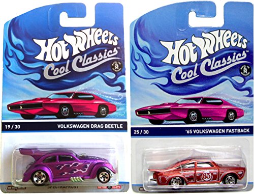 0787637871783 - COOL CLASSICS VOLKSWAGEN HOT WHEELS VW SET DRAG BEETLE & FASTBACK IN PROTECTIVE CASES