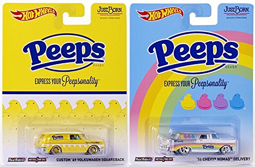 0787637872032 - MARSHMALLOW PEEPS SERIES HOT WHEELS POP CULTURE CANDY SET JUST BORN VW YELLOW VOLKSWAGEN & NOMAD DELIVERY