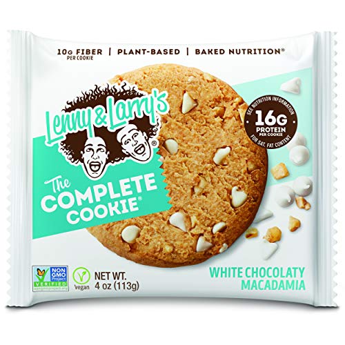 0787692837649 - LENNY & LARRY’S THE COMPLETE COOKIE, WHITE CHOCOLATY MACADAMIA, SOFT BAKED, 16G PLANT PROTEIN, VEGAN, NON-GMO, 4 OUNCE COOKIE (PACK OF 6)