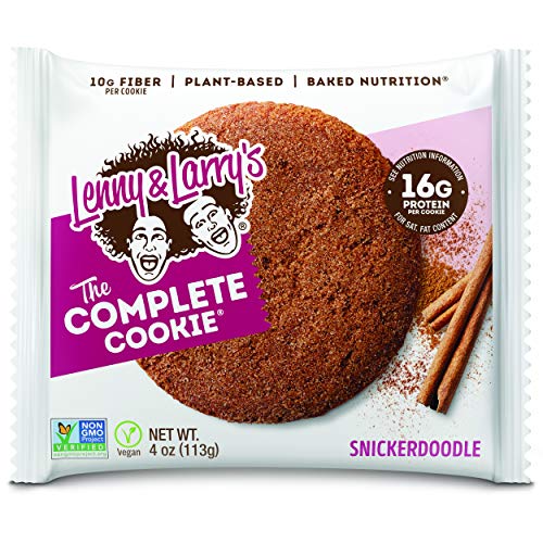 0787692837656 - LENNY & LARRY’S THE COMPLETE COOKIE, SNICKERDOODLE, SOFT BAKED, 16G PLANT PROTEIN, VEGAN, NON-GMO, 4 OUNCE COOKIE (PACK OF 6)
