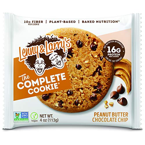0787692837670 - LENNY & LARRY’S THE COMPLETE COOKIE, PEANUT BUTTER CHOCOLATE CHIP, SOFT BAKED, 16G PLANT PROTEIN, VEGAN, NON-GMO, 4 OUNCE COOKIE (PACK OF 6)