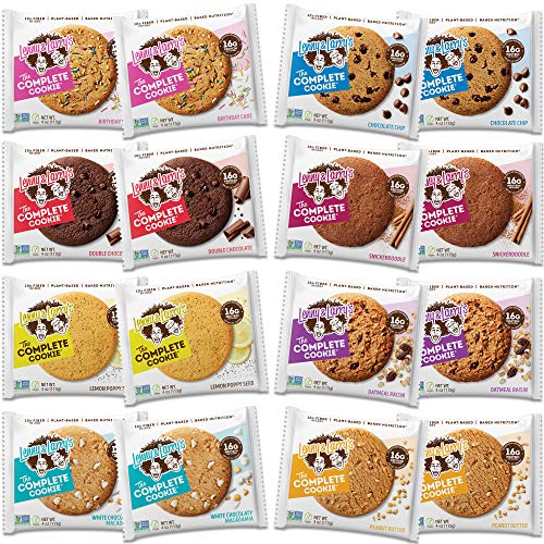 0787692894000 - LENNY & LARRY’S THE COMPLETE COOKIE, 8 FLAVOR VARIETY PACK, SOFT BAKED, 16G PLANT PROTEIN, VEGAN, NON-GMO, 4 OUNCE COOKIE (PACK OF 16)