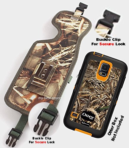 0787699837048 - CAMOUFLAGE RUGGED HEAVY DUTY HOLSTER POUCH WITH METAL BELT CLIP FITS FOR SAMSUNG GALAXY S5 ACTIVE OTTERBOX CASE ON