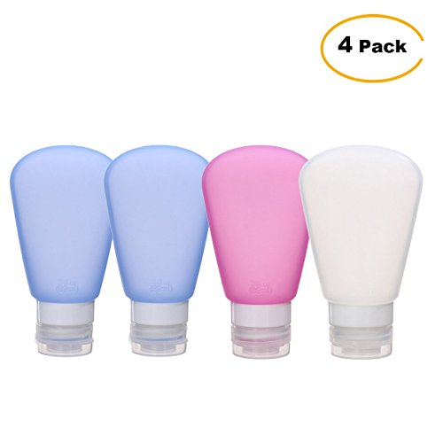 0787699909950 - GADGETER 4 PACK SILICONE TRAVEL BOTTLES,BPA FREE, TSA AIRLINE APPROVED, LEAK PROOF, PORTABLE - MAMI & BABI REFILLABLE COSMETIC CONTAINERS FOR SHAMPOO, CONDITIONER, LOTION, HONEY, ETC , (3FL OZ 89ML)
