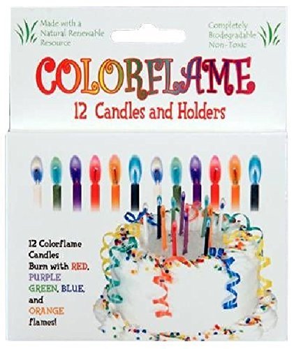 0787732329745 - COLORFLAME BIRTHDAY CANDLES WITH COLORED FLAMES (12 PER BOX) BY BC
