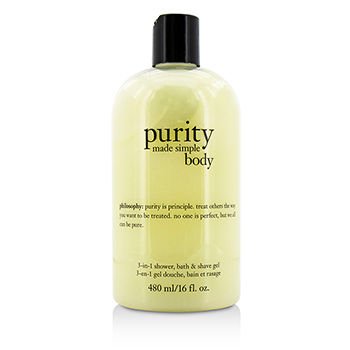 0787734487290 - PHILOSOPHY PURITY MADE SIMPLE BODY 3-IN-1 SHOWER BATH AND SHAVE GEL, 16 OUNCE