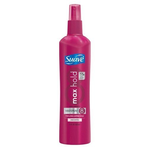 0787734624510 - SUAVE HAIRSPRAY, UNSCENTED, MAX HOLD 8, NON-AEROSOL, 11 OZ, 3 PACK
