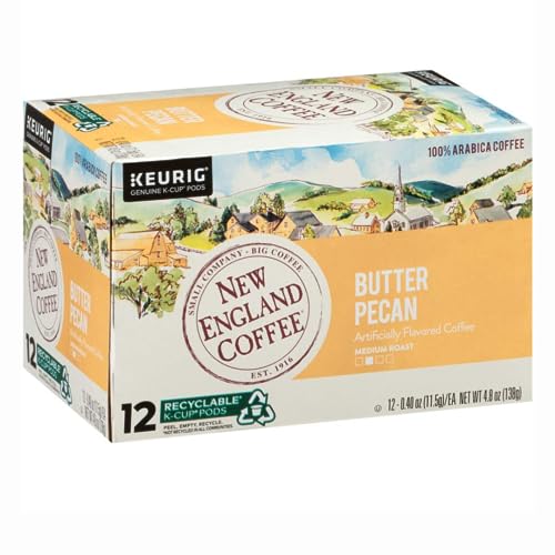 0787780315929 - NEW ENGLAND COFFEE BUTTER PECAN MEDIUM ROAST K CUP PODS 12 COUNT BOX (PACK OF 1)