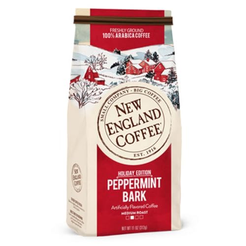 0787780600506 - NEW ENGLAND COFFEE PEPPERMINT BARK MEDIUM ROAST GROUND COFFEE, 11OZ BAG (PACK OF 1)