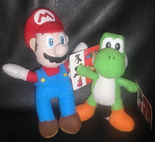 0787793085291 - M MARIO AND YOSHI AQ - 22.5 CM / 9 SERIES SUPER MARIO BROS PLUSH SOFT TOY NEW (BOTH TOYS) BY SUPER MARIO BY SUPER MARIO BROTHERS