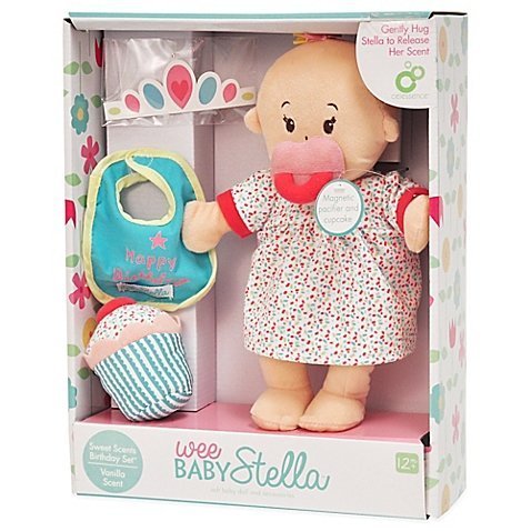 0787793110375 - GORGEOUS, FUN, AFFORDABLE WEE BABY STELLA HAPPY BIRTHDAY DOLL SET WITH VANILLA SCENT BY MANHATTAN TOY