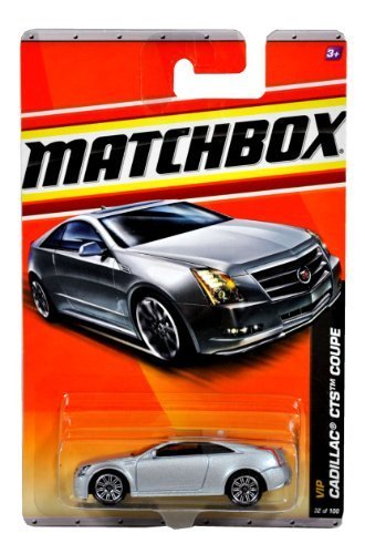 0787793154461 - MATTEL YEAR 2010 MATCHBOX MBX VIP SERIES 1:64 SCALE DIE CAST CAR #32 - SILVER COLOR LUXURY MID-SIZE CAR CADILLAC CTS COUPE BY MATTEL