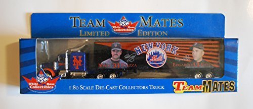0787793197932 - 2001 MLB TEAMMATES COLLECTIBLE 1:80 SCALE DIECAST TRACTOR TRAILER WHITE ROSE NEW YORK METS MIKE PIAZZA AND EDGARDO ALFONZO PETERBILT FLEER BASEBALL COLLECTIBLE BY WHITE ROSE