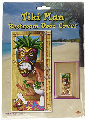 0787793674105 - TIKI MAN RESTROOM DOOR COVER PARTY ACCESSORY (1 COUNT) (1/PKG)