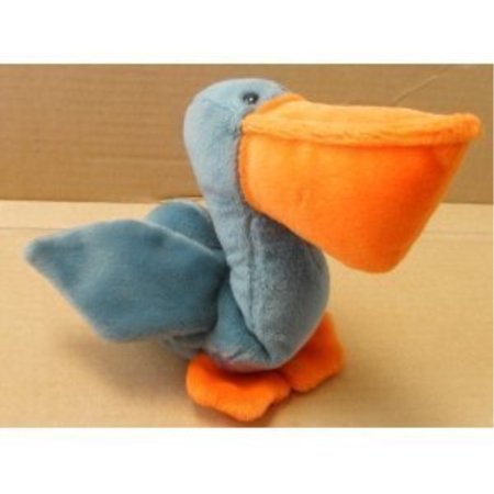 0787793813191 - TY BEANIE BABIES SCOOP THE PELICAN BIRD STUFFED ANIMAL PLUSH TOY - 5 1/2 INCHES TALL . FROM TIP OF BEEK TO THE FARTHEST TIP OF WINGS - 9 INCHES- GRAY WITH ORANGE BEAK AND FEET