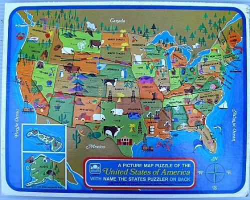 0787799348512 - A PICTURE MAP PUZZLE OF THE UNITED STATES OF AMERICA: LEARN STATE SHAPES & CAPITALS; GOLDEN BRAND; WESTERN PUBLISHING CO ?968 BY GOLDEN
