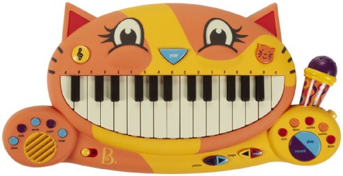 0787799954522 - B. MEOWSIC KEYBOARD BY B. TOYS - TEACHES MUSICAL DISCOVERY, RHYTHM, AND CREATIVITY - INCLUDES 5 INSTRUMENTAL SOUNDS, A 20 SONG PLAYLIST, AND A MICROPHONE AND RECORDER