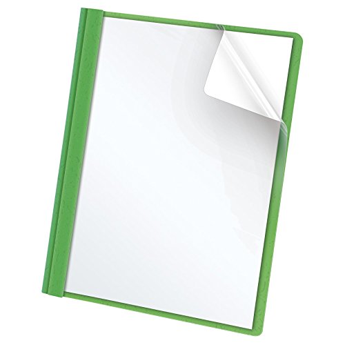 0078787558076 - CLEAR FRONT REPORT COVER WITH GREEN LEATHERETTE BACK (25 PER BOX)