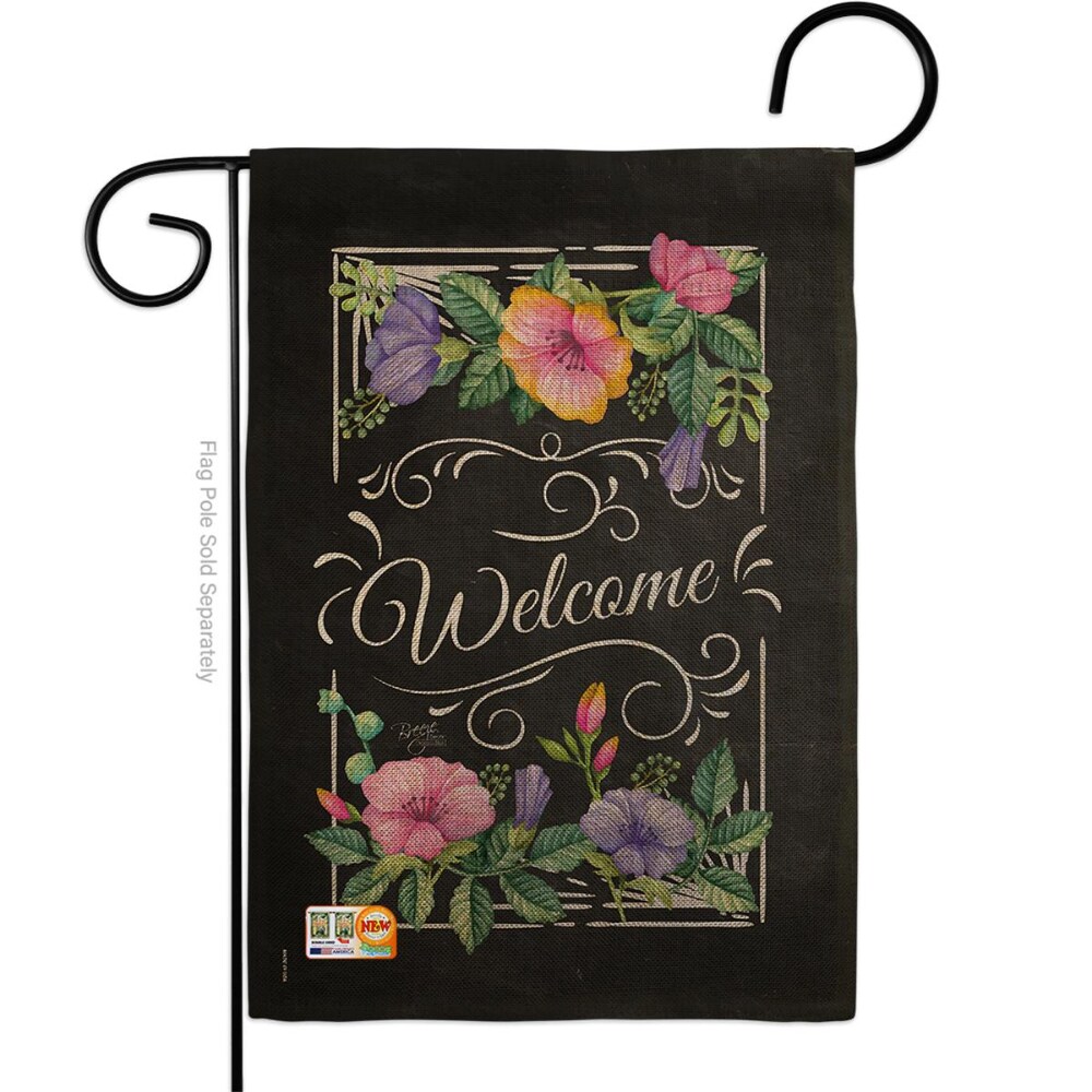 0078790728398 - BREEZE DECOR BD-SH-G-100060-IP-DB-D-US15-BD 13 X 18.5 IN. WELCOME BLOOMING BURLAP INSPIRATION