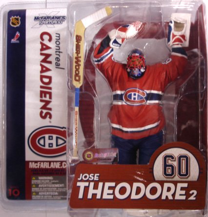 0787926714289 - MCFARLANE TOYS NHL SPORTS PICKS SERIES 10 ACTION FIGURE JOSE THEODORE (MONTREAL CANADIENS) RED JERSEY
