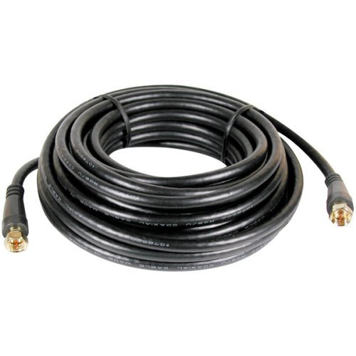 0788012349958 - WIDESKALL® 100 FEET 18 GAUGE RG6 DOUBLE SHIELDED COAXIAL CABLE WITH GOLD PLATED F-TYPE MALE CONNECTORS (BLACK)