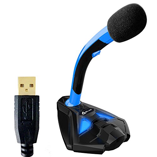 0788012516077 - KLIM DESKTOP USB MICROPHONE STAND FOR COMPUTER LAPTOP - GAMING MIC (BLUE)