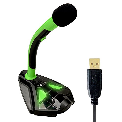 0788012516190 - KLIM DESKTOP USB MICROPHONE STAND FOR COMPUTER LAPTOP PC AND PS4 GAMING MIC ( GREEN )