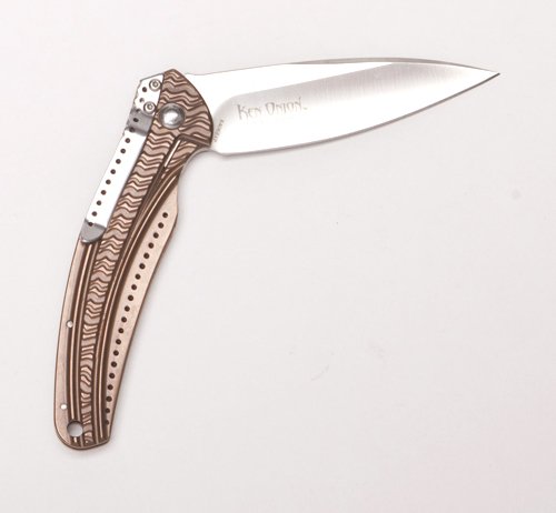 0788377707547 - COLUMBIA RIVER KNIFE AND TOOL'S K406BXP KEN ONION RIPPLE RAZOR EDGE BRONZE KNIFE