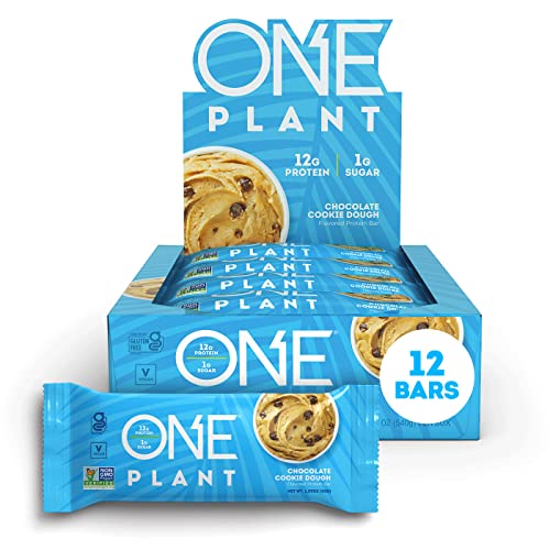 0788434103367 - ONE PLANT PROTEIN BARS, CHOCOLATE COOKIE DOUGH, VEGAN, GLUTEN FREE PROTEIN BARS WITH 12G PROTEIN & ONLY 1G SUGAR, GUILT-FREE SNACKING FOR HIGH PROTEIN DIETS, 1.59 OZ (12 PACK)