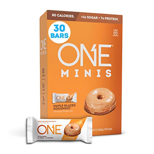 0788434103923 - ONE MINIS MAPLE GLAZED DOUGHNUT PROTEIN ENERGY BAR, 80 CALORIE SNACK WITH LESS THAN 1G SUGAR, POST WORKOUT SNACK.78 OZ. (30 PACK)