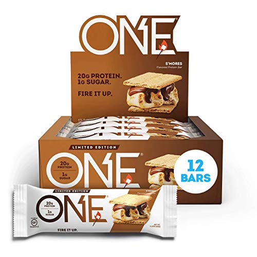 0788434103985 - ONE PROTEIN BARS, SMORES, GLUTEN FREE PROTEIN BARS WITH 20G PROTEIN AND ONLY 1G SUGAR, GUILT-FREE SNACKING FOR HIGH PROTEIN DIETS, 2.12 OZ (12 PACK)