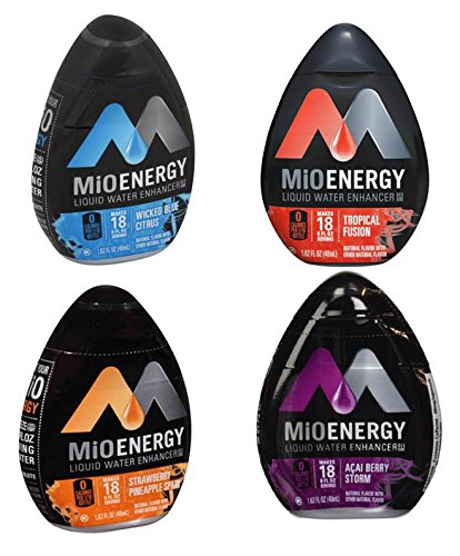 0788454620271 - MIO ENERGY WATER ENHANCEMENT - VARIETY (PACK OF 4) STRAWBERRY PINEAPPLE SPARK, TROPICAL FUSION, ACAI BERRY STORM AND WICKED BLUE CITRUS