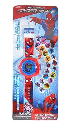 0788536838242 - MARVEL SPIDERMAN CHILDREN DIGITAL LCD WATCH - 20 IMAGE PROJECTOR TOY ATTACHMENT