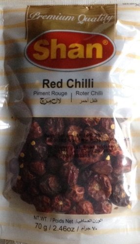0788821003089 - SHAN PREMIUM QUALITY RED CHILLI WHOLE ROUND (PIMENT ROUGE/ROTER CHILLI) - 70G., 2.46OZ.