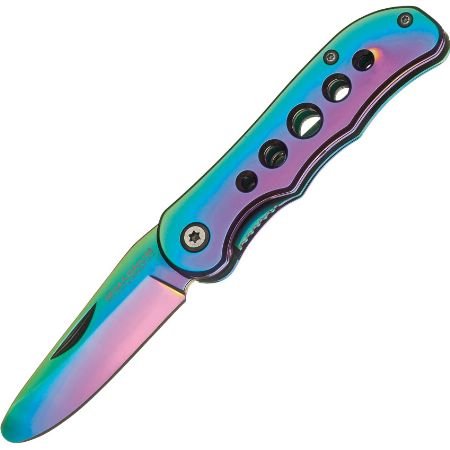 0788857032749 - BOKER USA MAGNUM SONNY FOLDING KNIFE,2.55IN ROUNDED 440 STEEL BLADE,RAINBOW COLO