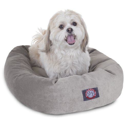 0788995522539 - 24 INCH VINTAGE VILLA COLLECTION MICRO VELVET BAGEL DOG BED BY MAJESTIC PET PRODUCTS