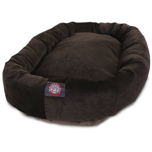0788995526544 - 40 INCH STORM VILLA COLLECTION MICRO VELVET BAGEL DOG BED BY MAJESTIC PET PRODUCTS
