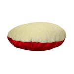 0788995662310 - SMALL 34 ROUND PET BED RED FAUX SHEEPSKIN