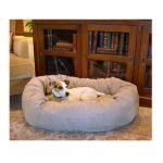 0788995673057 - 32 BAGEL DOG PET BED SUEDE STONE