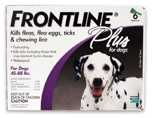0788995790211 - MERIAL FRONTLINE PLUS FLEA AND TICK CONTROL FOR 45 TO 88-POUND DOGS, 6 APPLICATORS